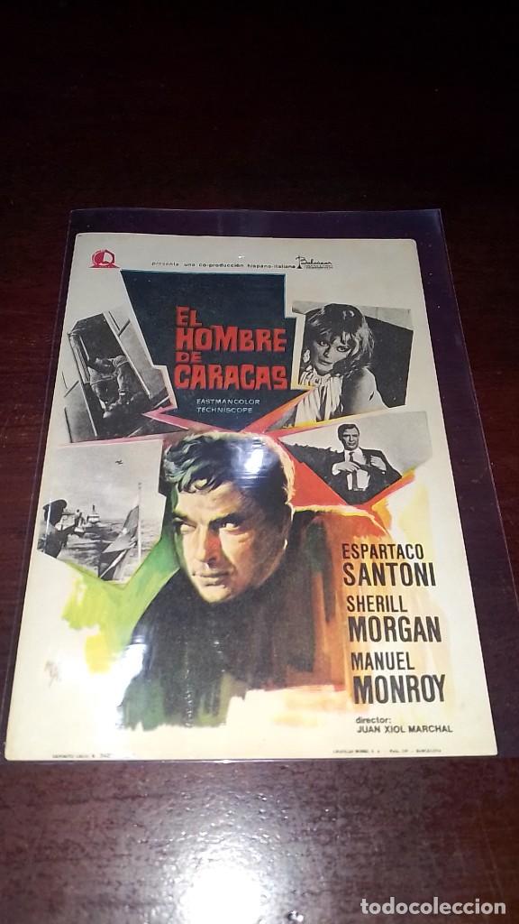 Kino: PROGRAMA O FOLLETO DE MANO DE CINE el hombre de caracas
