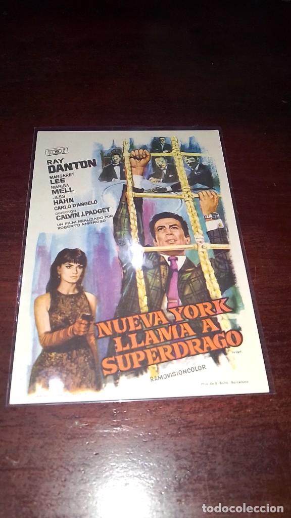 Kino: PROGRAMA O FOLLETO DE MANO DE CINE nueva york llama a superdrago