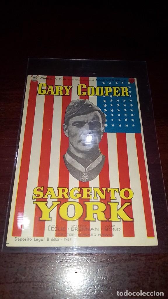 Cine: PROGRAMA O FOLLETO DE MANO DE CINE sargento york - Foto 1