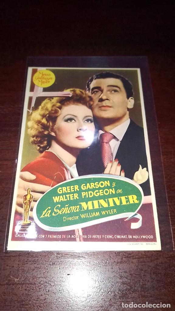 Cine: PROGRAMA O FOLLETO DE MANO DE CINE la se&ntilde;ora miniver - Foto 1