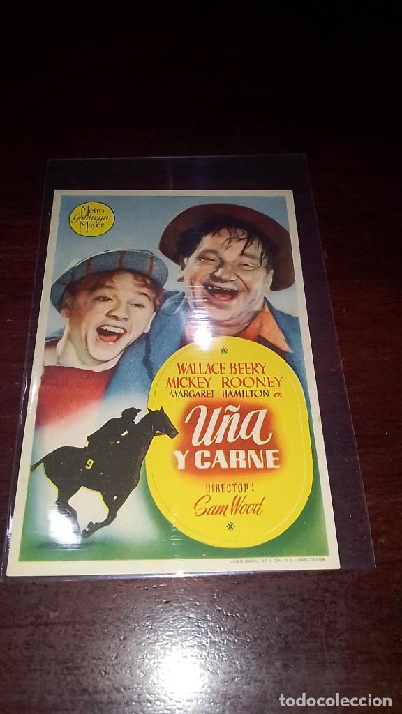 Cine: PROGRAMA O FOLLETO DE MANO DE CINE u&ntilde;a y carne - Foto 1