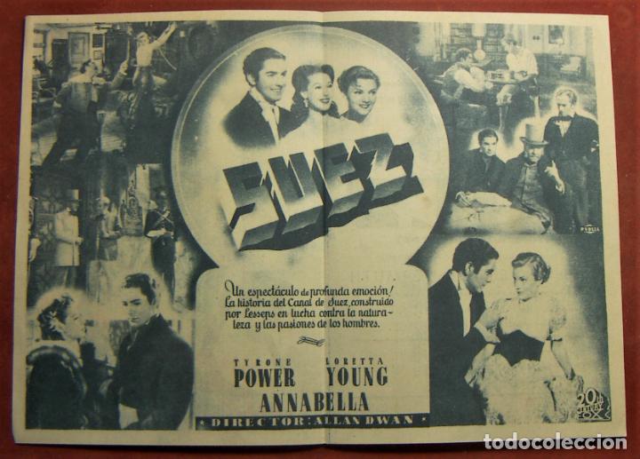 Cine: PROGRAMA DOBLE SUEZ TYRONE POWER LORETTA YOUNG GRAN CINE CENTRAL 1943 - Foto 2