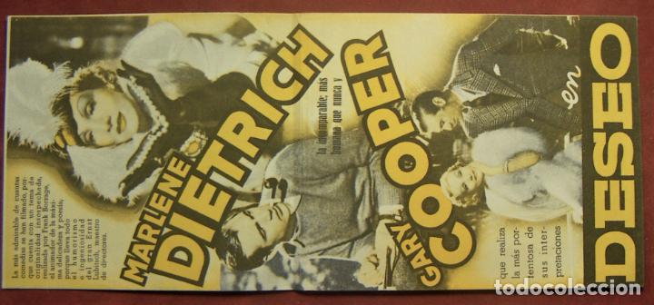 Cine: PROGRAMA DOBLE DESEO GARY COOPER MARLENE DIETRICH - Foto 1