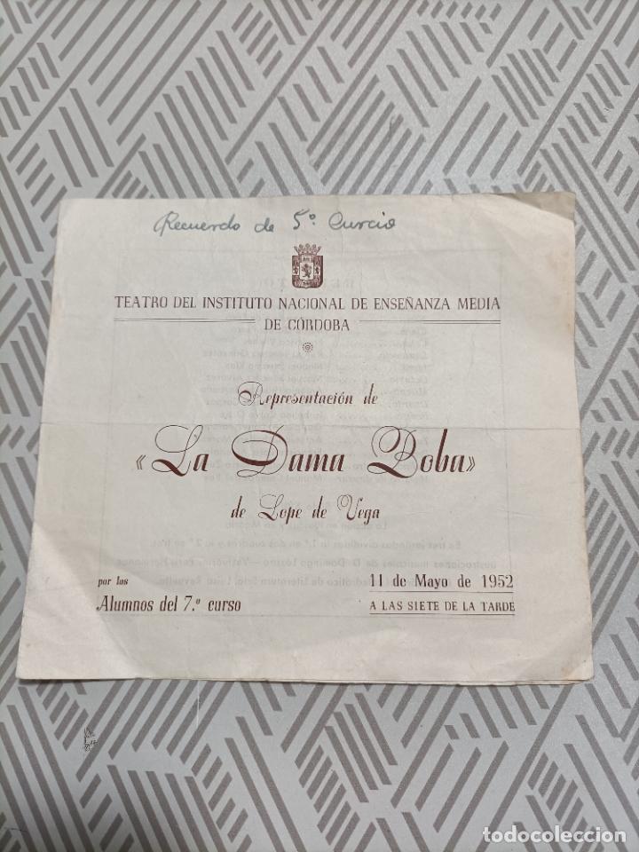 Cine: Antiguo programa de teatro. Cordoba 1952 - Foto 1
