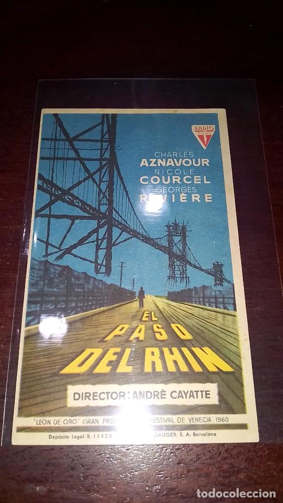 Cine: PROGRAMA O FOLLETO DE MANO DE CINE el paso del rhin - Foto 1