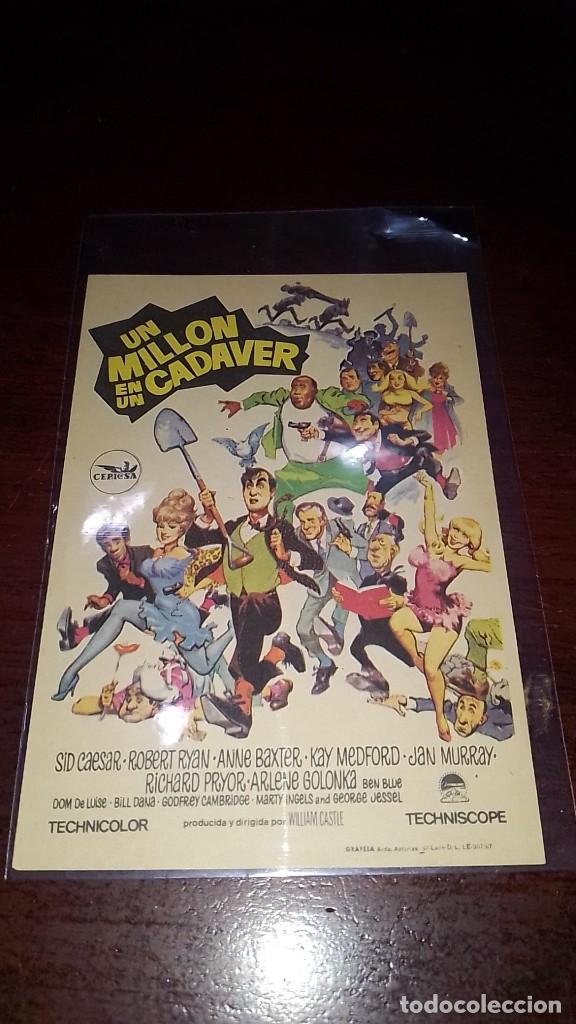 Cine: PROGRAMA O FOLLETO DE MANO DE CINE un mill&oacute;n en un cad&aacute;ver - Foto 1