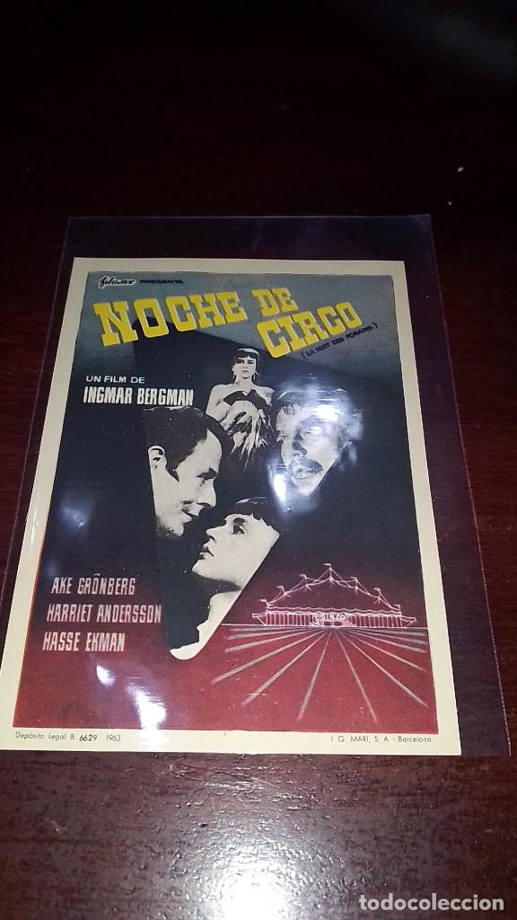Cine: PROGRAMA O FOLLETO DE MANO DE CINE noche de circo - Foto 1