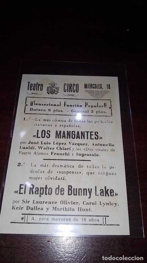 Cine: PROGRAMA O FOLLETO DE MANO DE CINE los mangantes - Foto 2