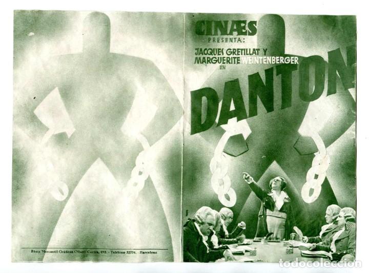  Flyers Publicitaires de films Anciens: DANTON, con Jacques Gretillat .