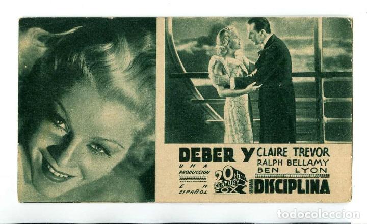 Flyers Publicitaires de films Anciens: DEBER Y DISCIPLINA, con Claire Trevor