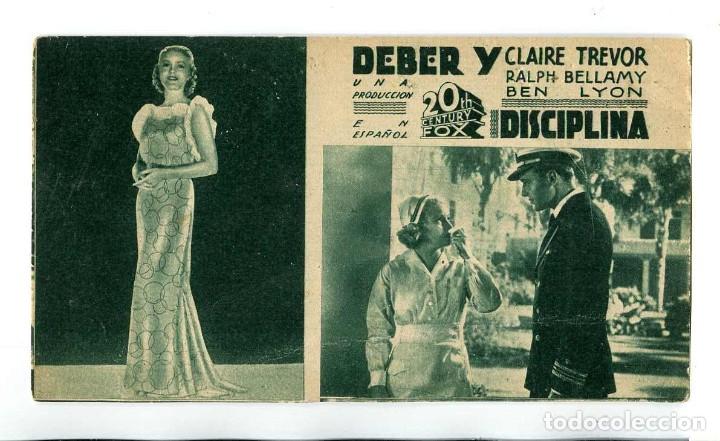 Flyers Publicitaires de films Anciens: DEBER Y DISCIPLINA, con Claire Trevor