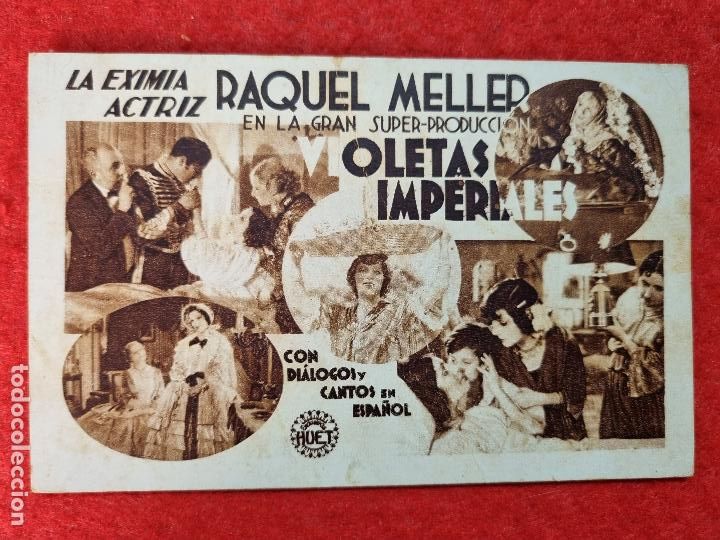 Cinema: VIOLETAS IMPERIALES RAQUEL MELLER TARJETA CON CINE ORIGINAL TJ 57