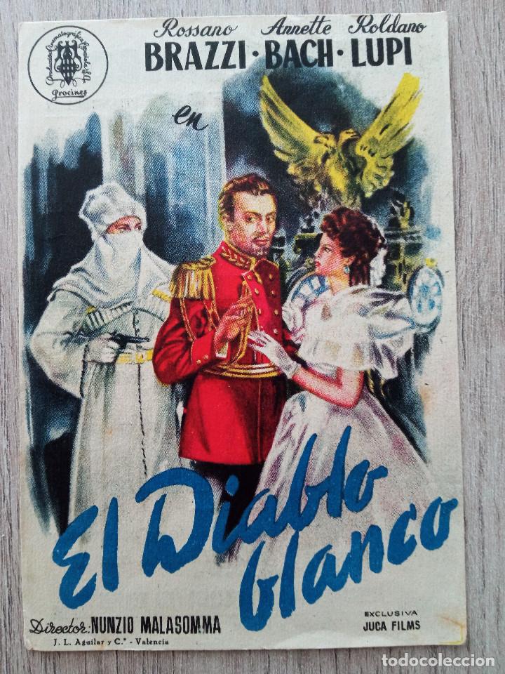  Flyers Publicitaires de films Anciens: EL DIABLO BLANCO, ROSSANO BRAZZI, CINE ROSALES DE ROCAFORT, VALENCIA