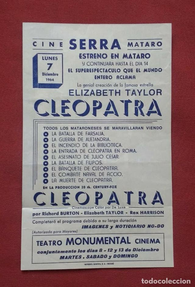 Cine: Cleopatra - Programa de mano. - Foto 2