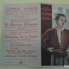 Cine: EL BARON GITANO ADOLF WOHLBRÜCK ORIGINAL DOBLE C.P. CINE VICTORIA (EN CATALAN). Lote 333534783