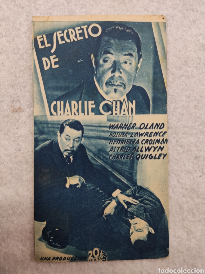 Cine: Programa, folleto el secreto de Charlie Chan, Fox - Foto 1