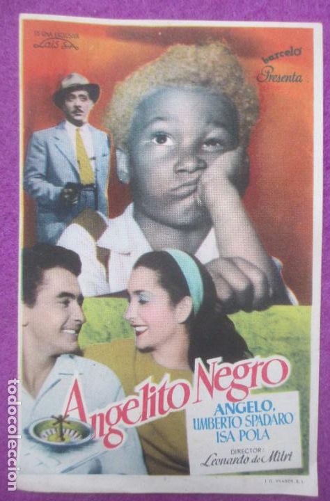 Cine: PROGRAMA DE CINE PROGRAMA MANO ANGELITO NEGRO ANGELO UMBERTO SPADARO PMR1 - Foto 1