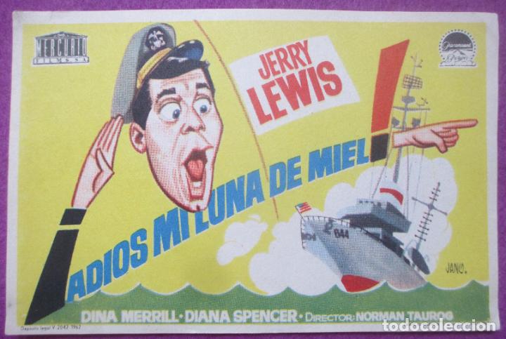 Cine: PROGRAMA DE CINE PROGRAMA MANO ADIOS MI LUNA DE MIEL JERRY LEWIS PMR3 - Foto 1