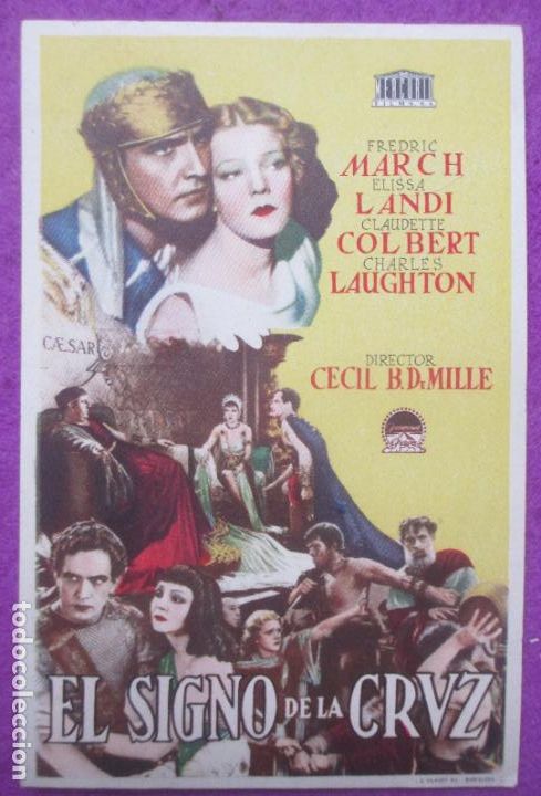 Kino: PROGRAMA DE CINE PROGRAMA MANO EL SIGNO DE LA CRUZ FREDRIC MARCH ELISSA LANDI PMR23