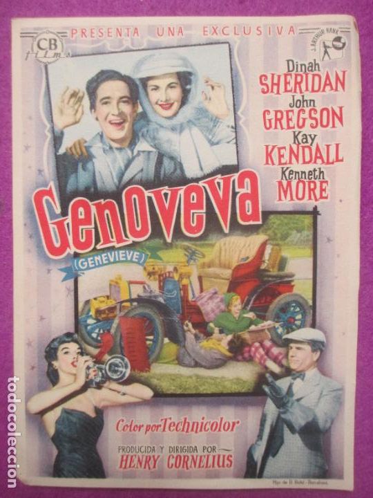 Cine: PROGRAMA DE CINE PROGRAMA MANO GENOVEVA DINAH SHERIDAN JOHN GREGSON PMR26 - Foto 1