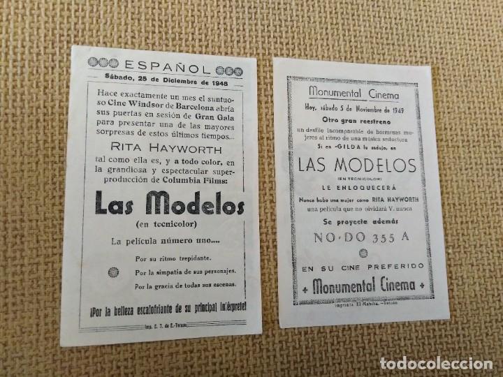 Cine: Lote de folletos de mano antiguos Las Modelos - Foto 2