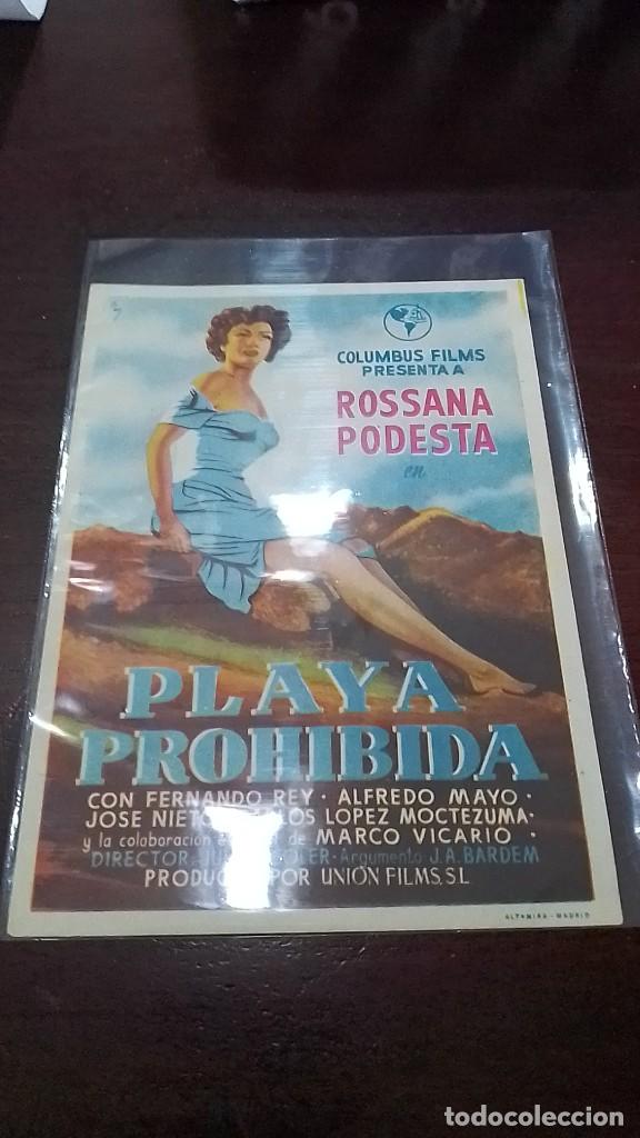 Cine: PROGRAMA O FOLLETO DE MANO DE CINE playa prohibida - Foto 1