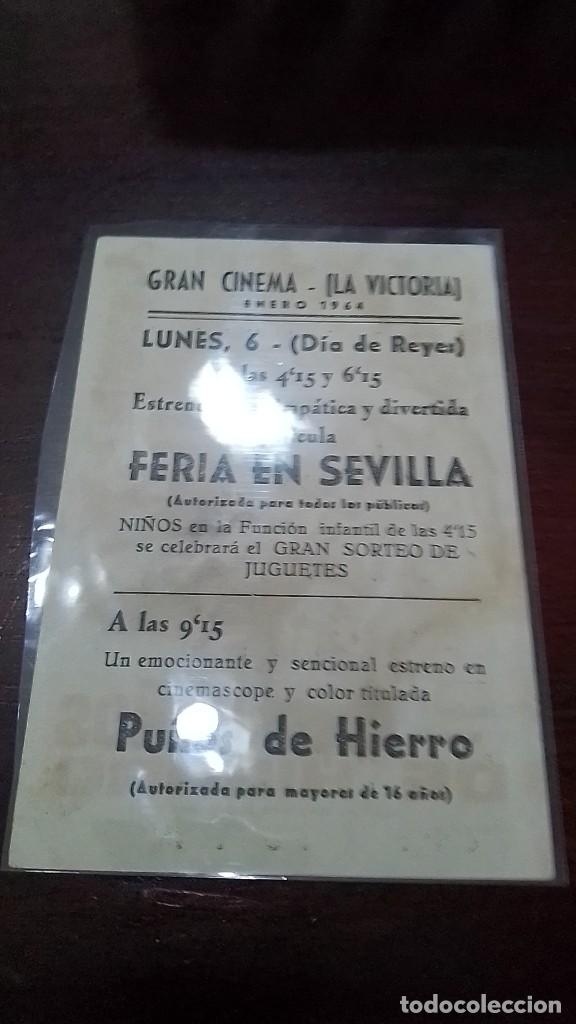 Cine: PROGRAMA O FOLLETO DE MANO DE CINE pu&ntilde;os de hierro - Foto 2
