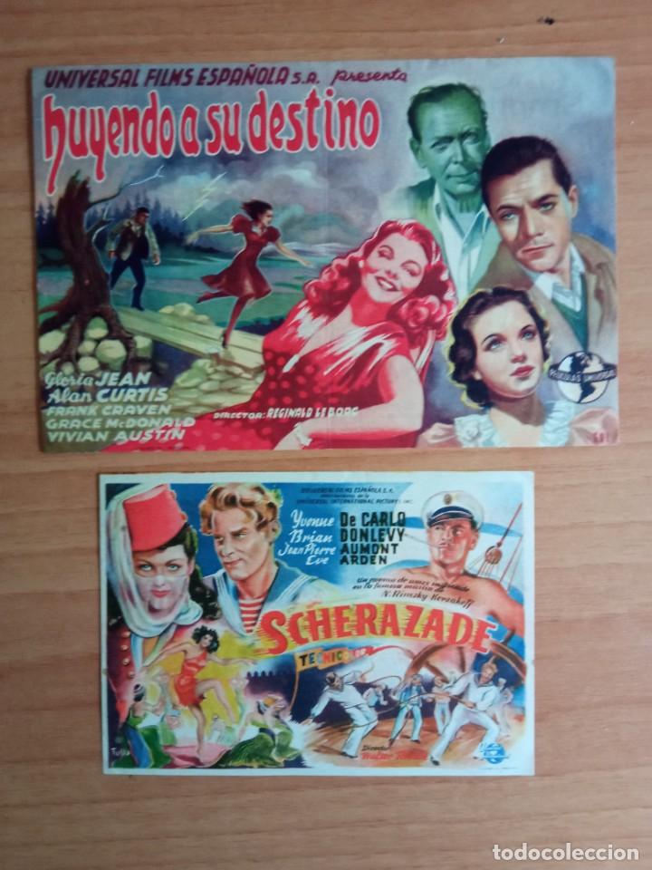  Flyers Publicitaires de films Anciens: 1-2-AT-PROGRAMA DE CINE-- HUYENDO DE SU DESTINO--SCHERAZADE