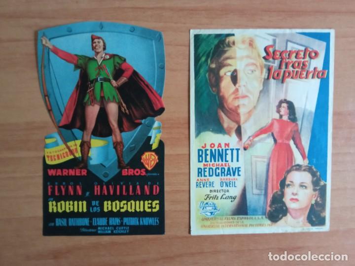  Flyers Publicitaires de films Anciens: 1-5-AT-PROGRAMA DE CINE--ROBIN DE LOS BOSQUES--SECRETO TRAS LA PUERTA