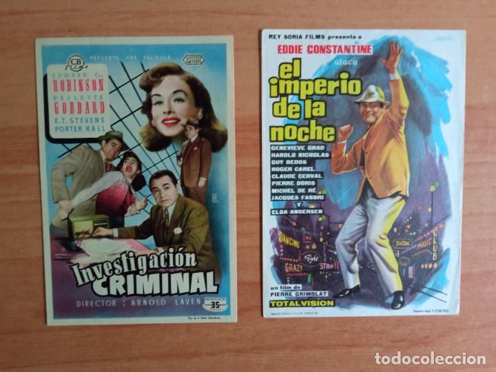  Flyers Publicitaires de films Anciens: 1-9-AT-PROGRAMA DE CINE--EL IMPERIO DE LA NOCHE --INVESTIGACION CRIMINAL