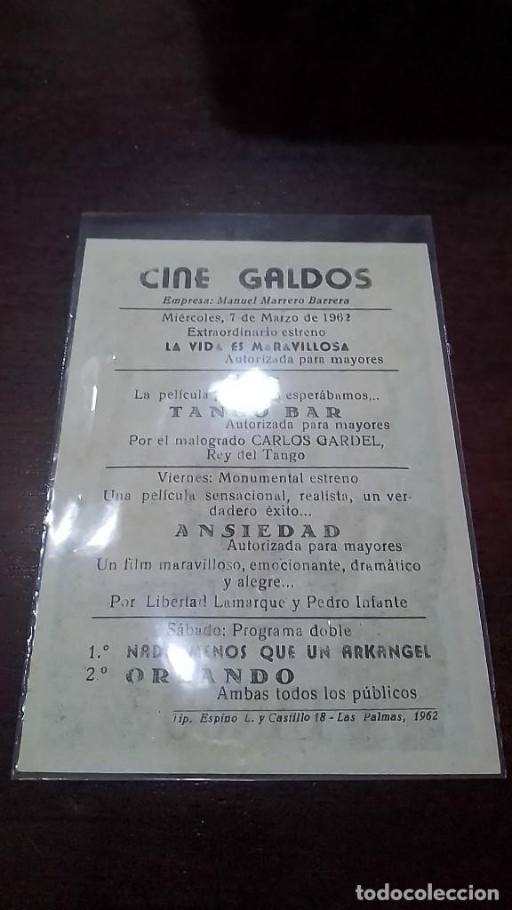 Cine: PROGRAMA O FOLLETO DE MANO DE CINE tango bar - Foto 2