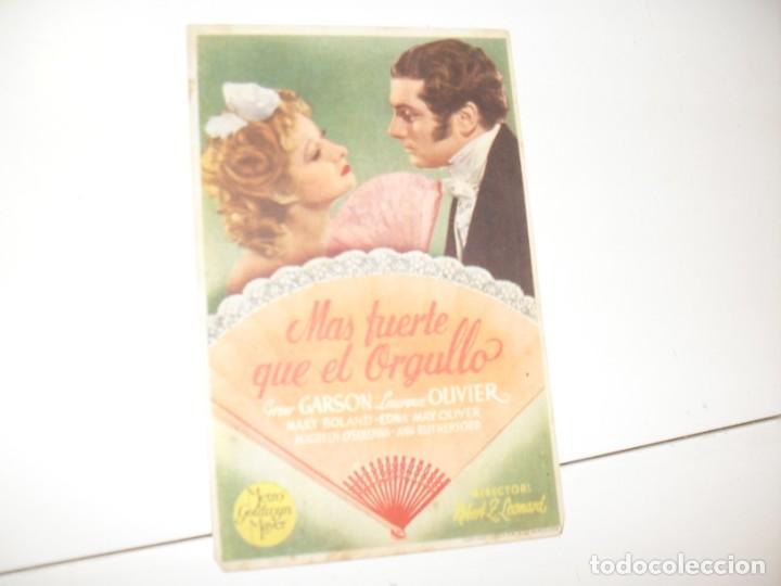  Flyers Publicitaires de films Anciens: programa de mano sencillo,con texto publicitario.titulo:MAS FUERTE QUE EL ORGULLO.