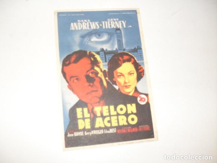  Flyers Publicitaires de films Anciens: programa de mano sencillo,con texto publicitario.titulo: EL TELON DE ACERO