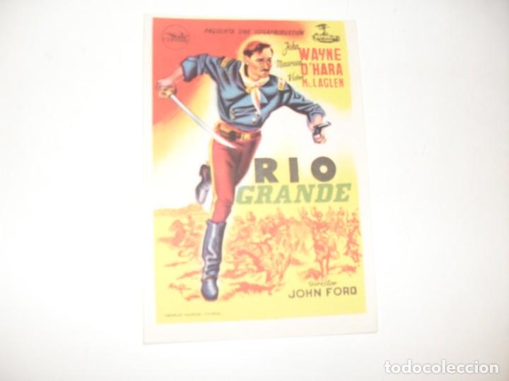  Flyers Publicitaires de films Anciens: programa de mano sencillo,con texto publicitario.titulo: RIO GRANDE (JOHN WAYNE).