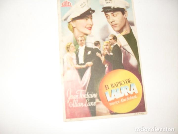  Flyers Publicitaires de films Anciens: programa de mano sencillo,con texto publicitario.titulo: EL RAPTO DE LAURA.
