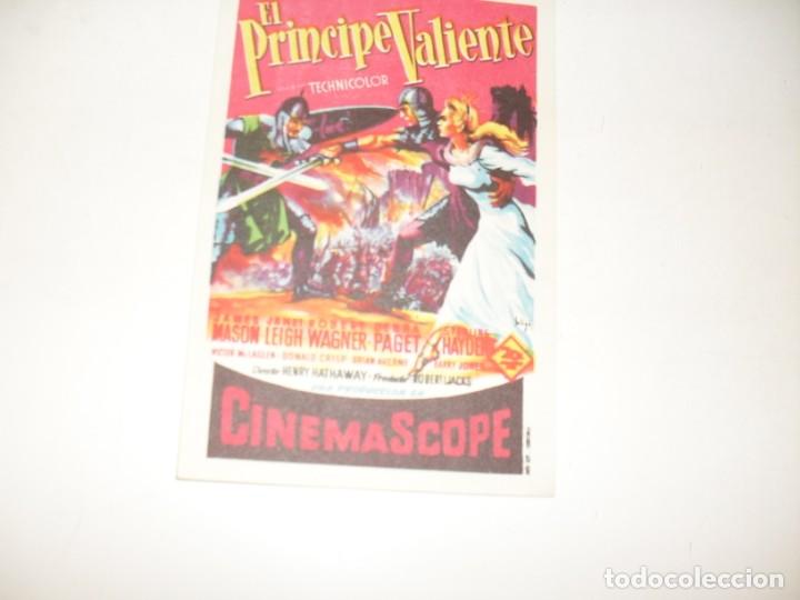  Flyers Publicitaires de films Anciens: programa de mano sencillo,con texto publicitario.titulo: EL PRINCIPE VALIENTE(BASADA EN EL COMIC).