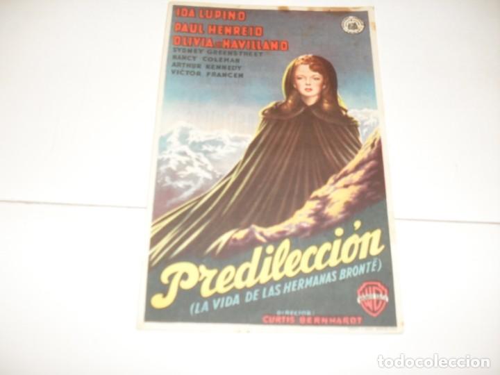  Flyers Publicitaires de films Anciens: programa de mano sencillo,con texto publicitario.titulo: PREDILECCION.