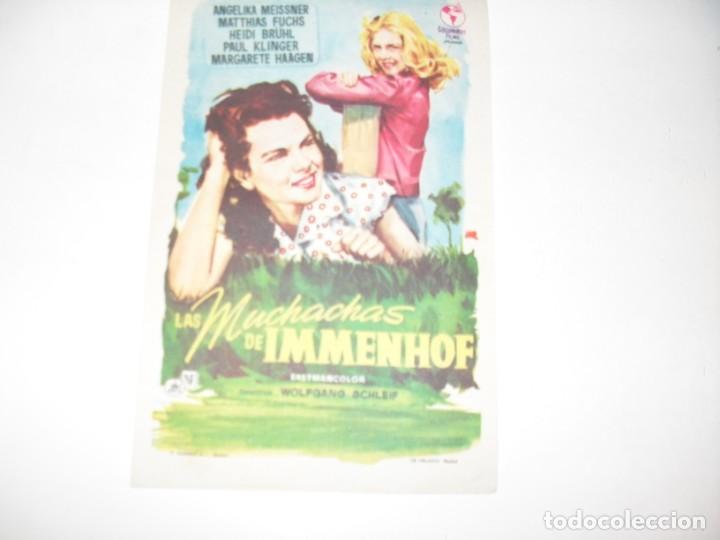  Flyers Publicitaires de films Anciens: programa de mano sencillo,con texto publicitario.titulo: LAS MUCHACHAS DE IMMENHOF.
