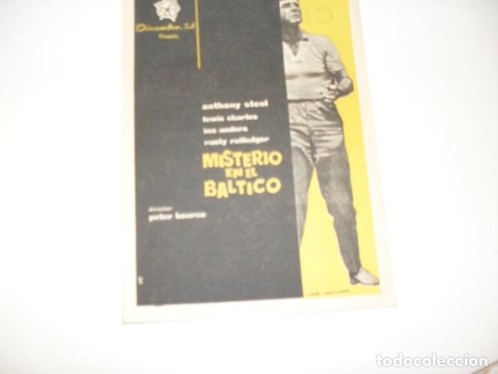  Flyers Publicitaires de films Anciens: programa de mano sencillo,con texto publicitario.titulo: MISTERIO EN EL BALTICO.