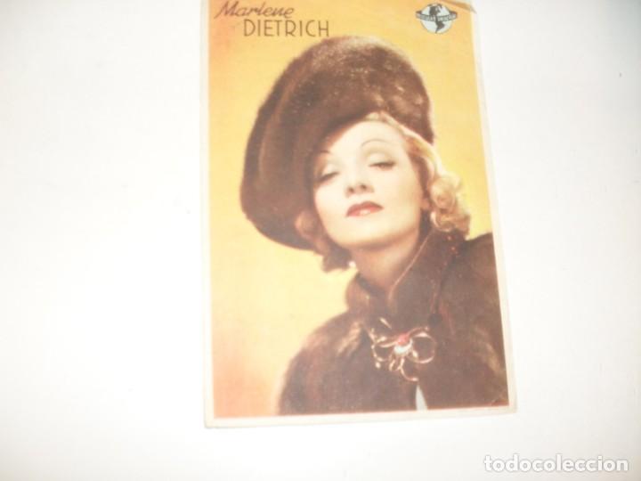 Cine: programa de mano sencillo,con texto publicitario .titulo: MARLENE DIETRICH.