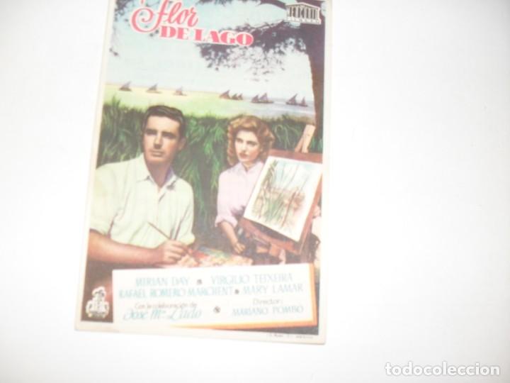Cine: programa de mano sencillo,con texto publicitario .titulo: FLOR DEL LAGO.