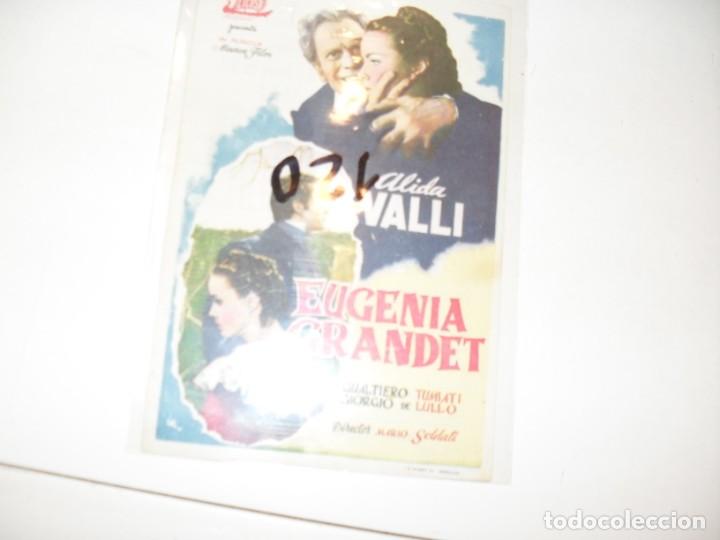 Cine: programa de mano sencillo,con texto publicitario .titulo: EUGENIA GRANDET.