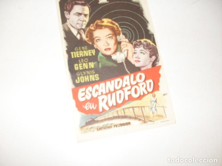 Cine: programa de mano sencillo,con texto publicitario .titulo: ESCANDALO EN RUDFORD.
