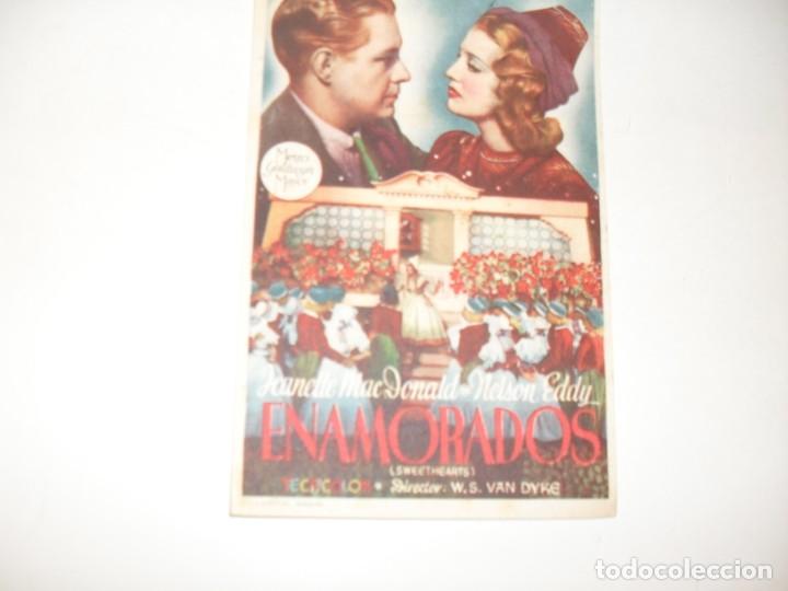 Cine: programa de mano sencillo,con texto publicitario .titulo: ENAMORADOS.