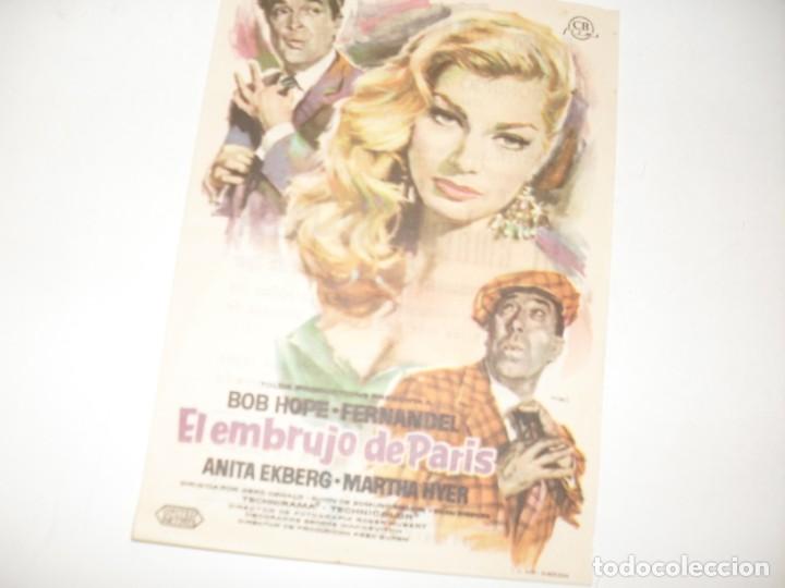 Cine: programa de mano sencillo,con texto publicitario .titulo:EL EMBRUJO DE PARIS (BOB HOPE).
