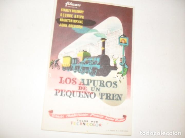 Flyers Publicitaires de films Anciens: programa de mano sencillo,con texto publicitario .titulo: LOS APUROS DE UN PEQUE&Ntilde;O TREN.