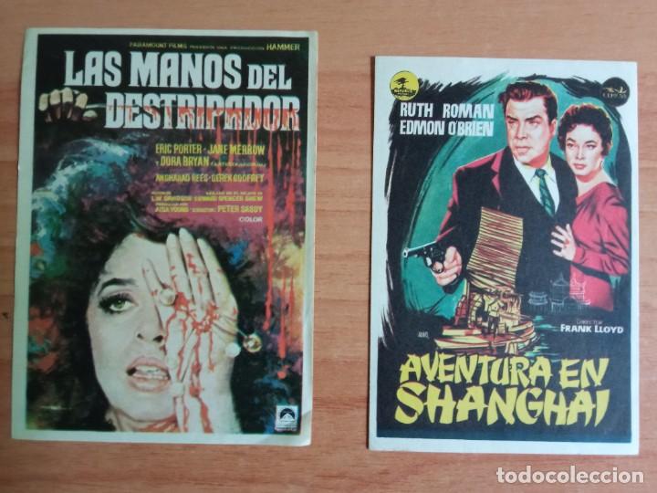  Flyers Publicitaires de films Anciens: 1-28- AT PROGRAMA DE CINE--LAS MANOS DEL DESTRIPADOR-- AVENTURA EN SHANGHAI
