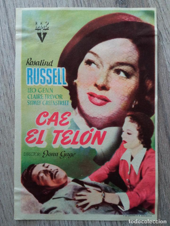 Folhetos de m&atilde;o de filmes antigos de cinema: CAE EL TELON, ROSALIND RUSSELL