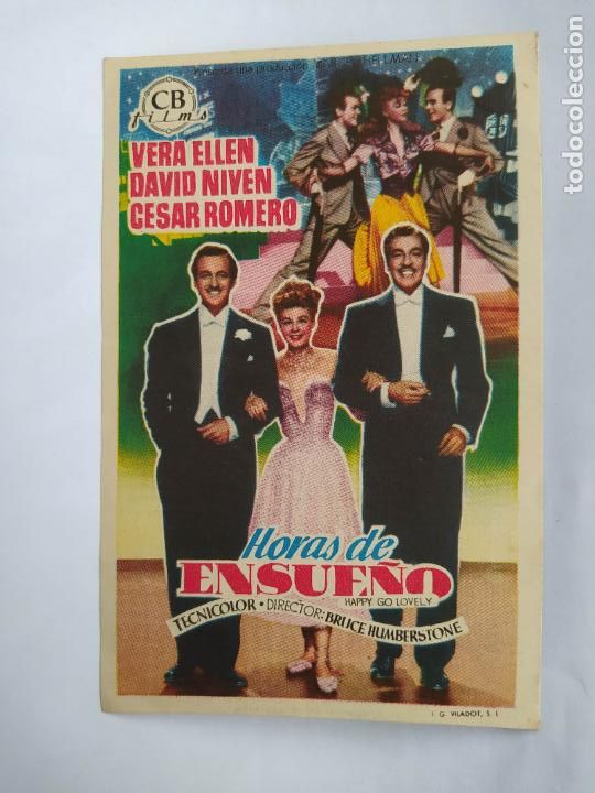  Flyers Publicitaires de films Anciens: PROGRAMA FOLLETO DE MANO DE CINE TEATRO VILLEGAS NAJERA. HORAS DE ENSUE&Ntilde;O. SEPTIEMBRE 1952 TDKP20I