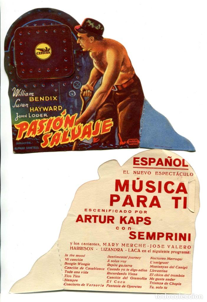  Flyers Publicitaires de films Anciens: PASI&Oacute;N SALVAJE, con Susan Hayward.